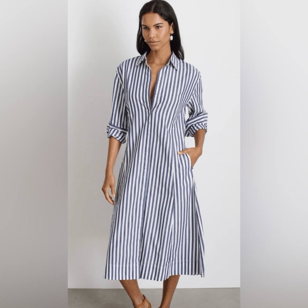 Alex Mill Blue and White Striped Midi Dress